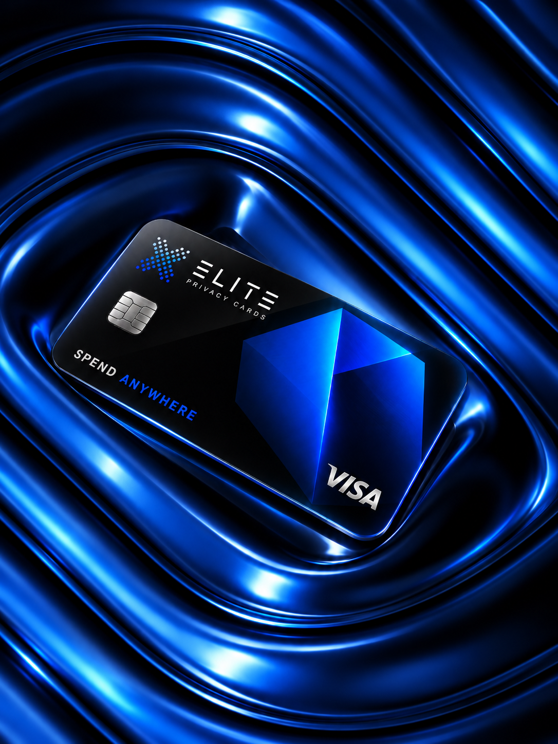 Elite Privacy Card on a blue background